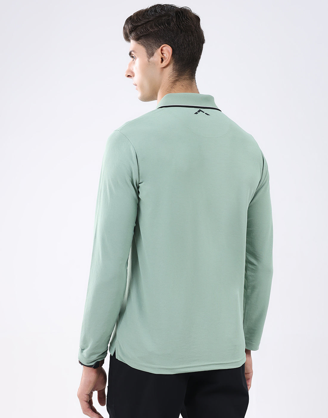 Rock.it Men Light Green Solid Collar Full Sleeve T-Shirt
