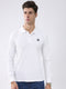 Rock.it Men White Solid Collar Full Sleeve Winter T-Shirt
