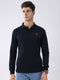 Rock.it Men Navy Blue Solid Collar Full Sleeve Winter T-Shirt