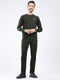 Rock.it Men Olive Solid Round Neck Full Sleeve Winter Tracksuit