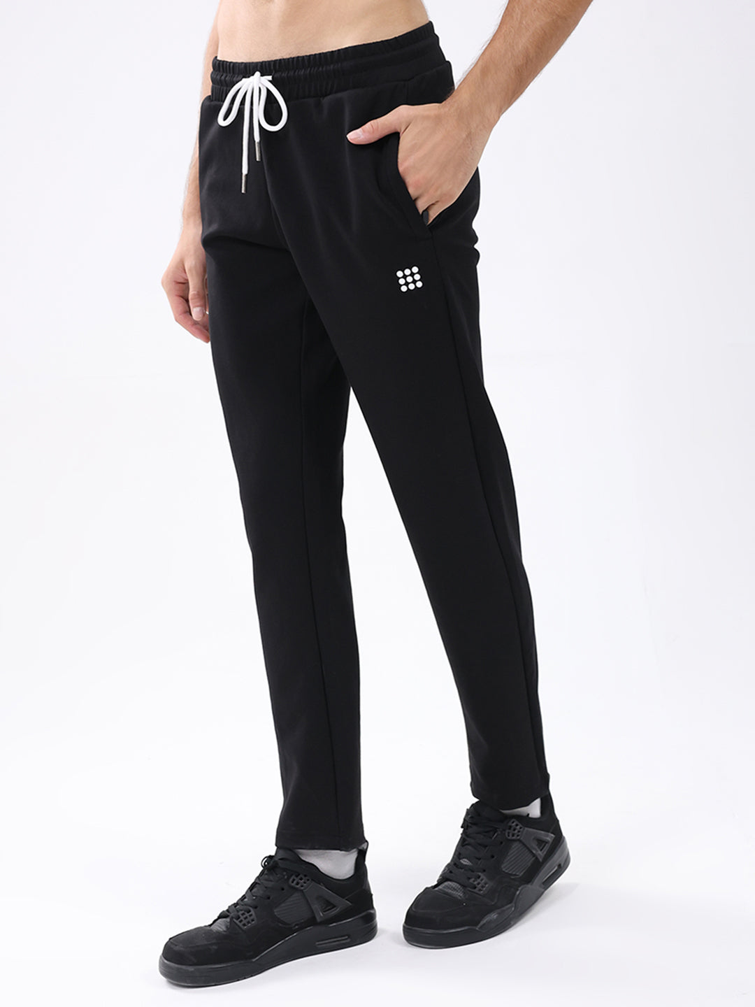 Rock.it Men Black Solid Round Neck Full Sleeve Winter Tracksuit