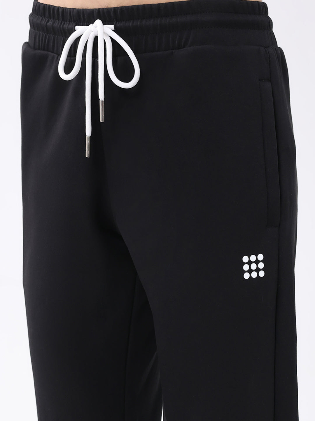 Rock.it Men Black Solid Round Neck Full Sleeve Winter Tracksuit