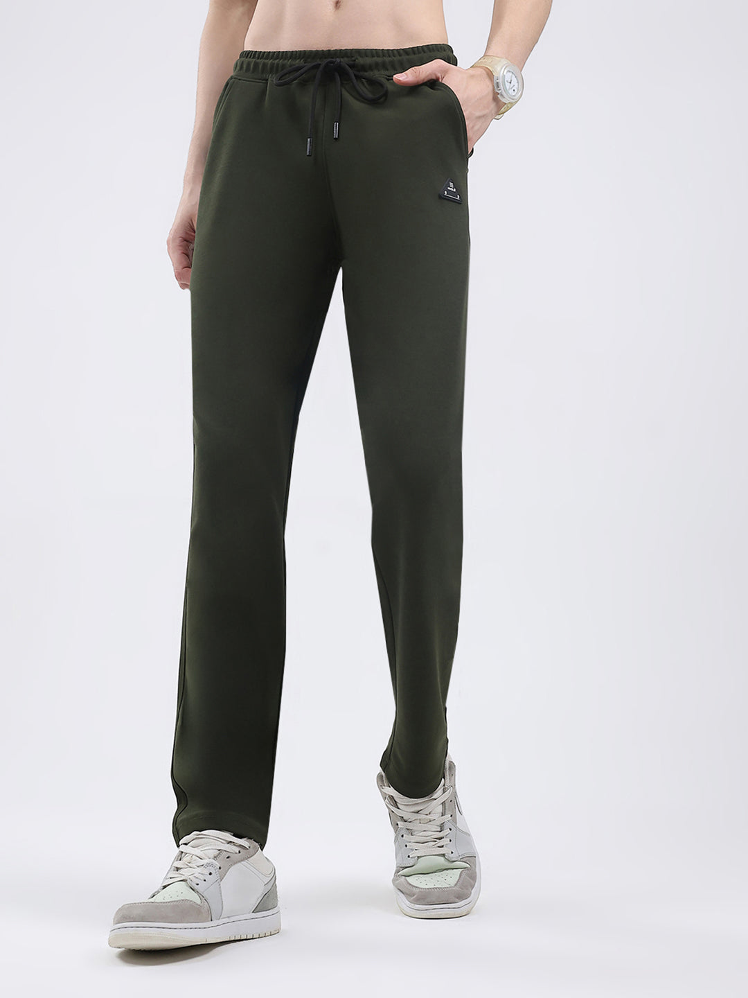 Rock.it Men Olive Solid Regular Fit Winter Lower
