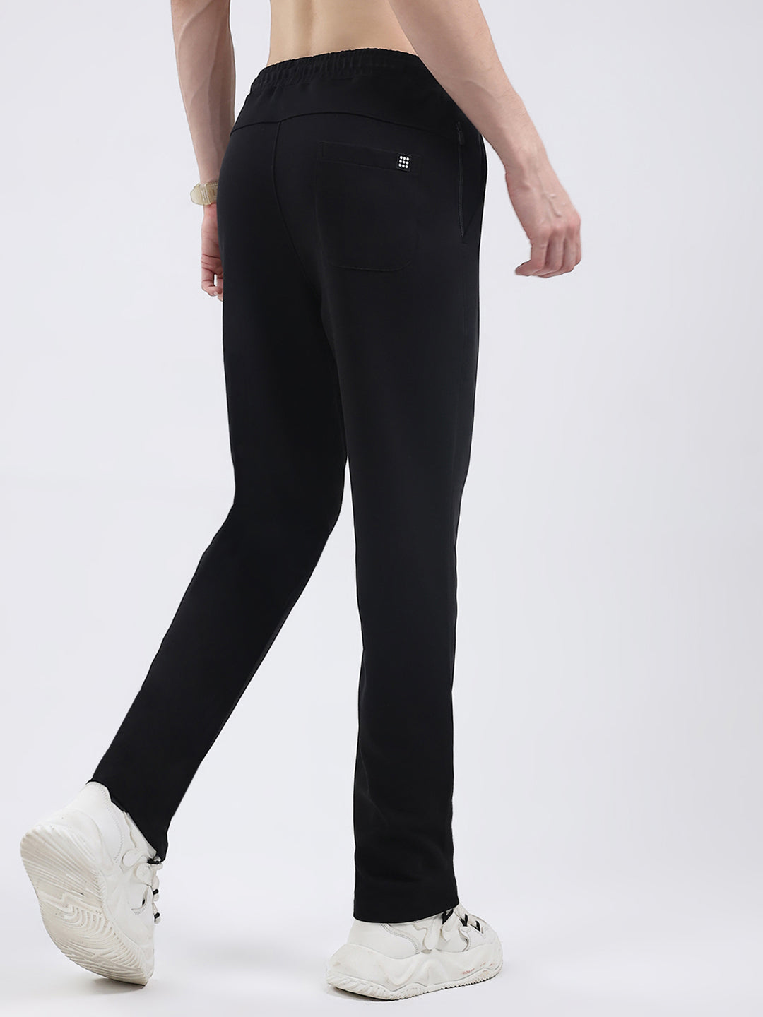 Rock.it Men Black Solid Regular Fit Winter Lower