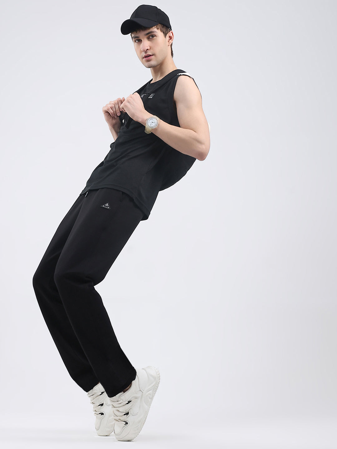 Rock.it Men Black Solid Regular Fit Winter Lower
