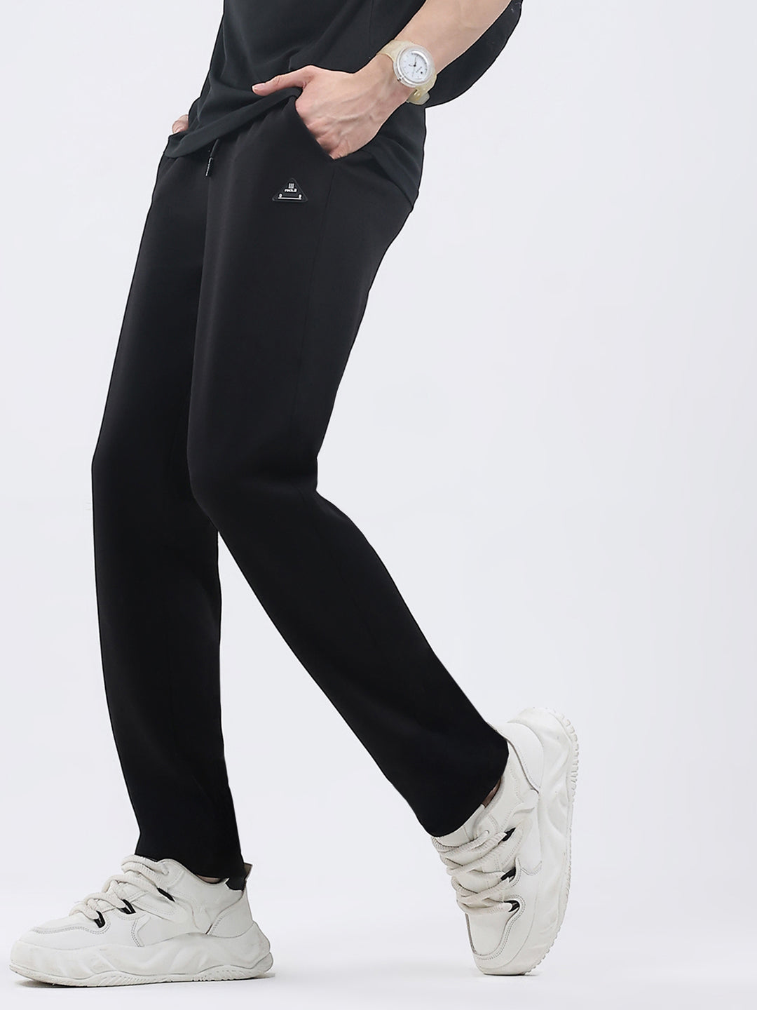 Rock.it Men Black Solid Regular Fit Winter Lower