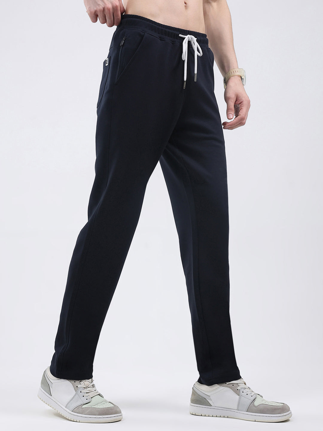 Rock.it Men Navy Blue Solid Regular Fit Winter Lower