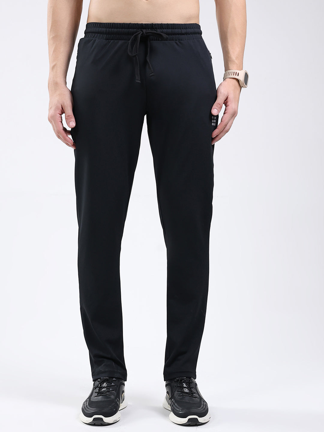 Rock.it Men Black Solid Regular Fit Winter Lower