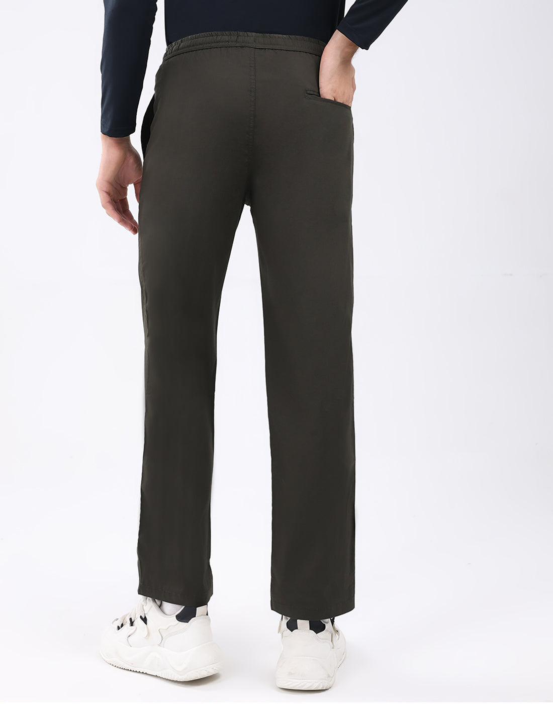 Rock.it Men Olive Solid Regular Fit Winter Lower