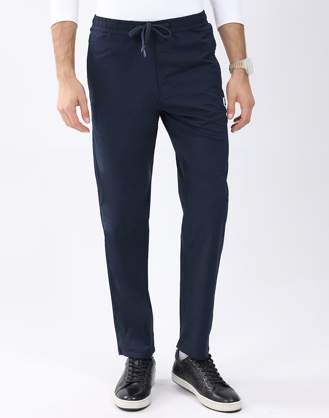 Rock.it Men Navy Blue Solid Regular Fit Winter Lower