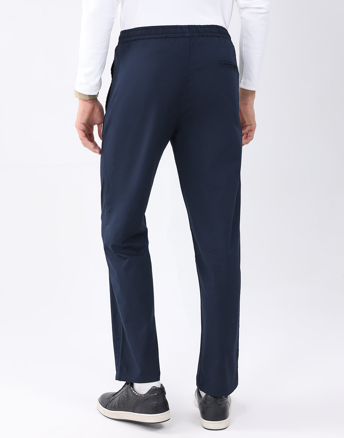 Rock.it Men Navy Blue Solid Regular Fit Winter Lower