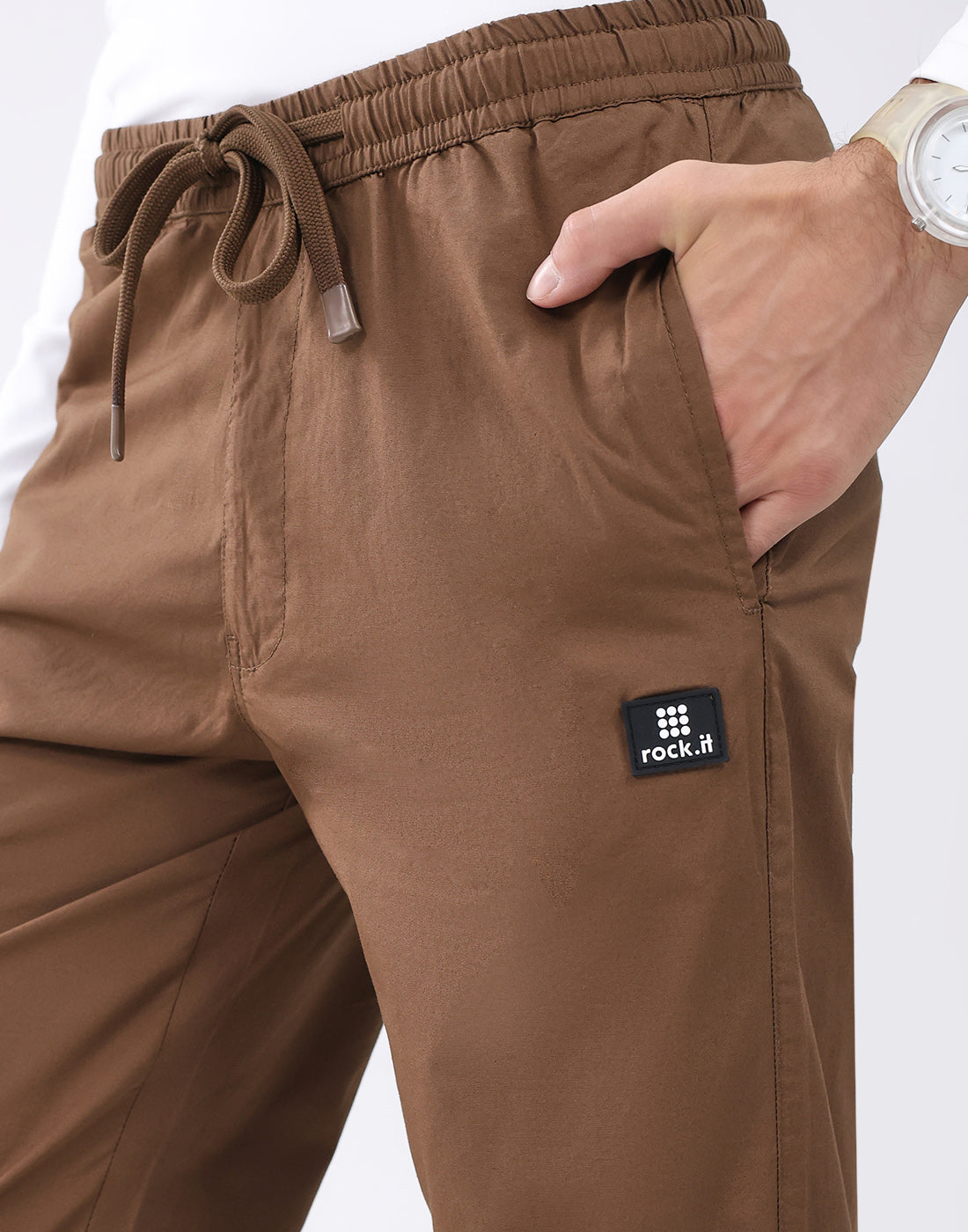 Rock.it Men Brown Solid Regular Fit Winter Lower