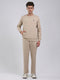Rock.it Men Beige Solid Round Neck Full Sleeve Winter Tracksuit