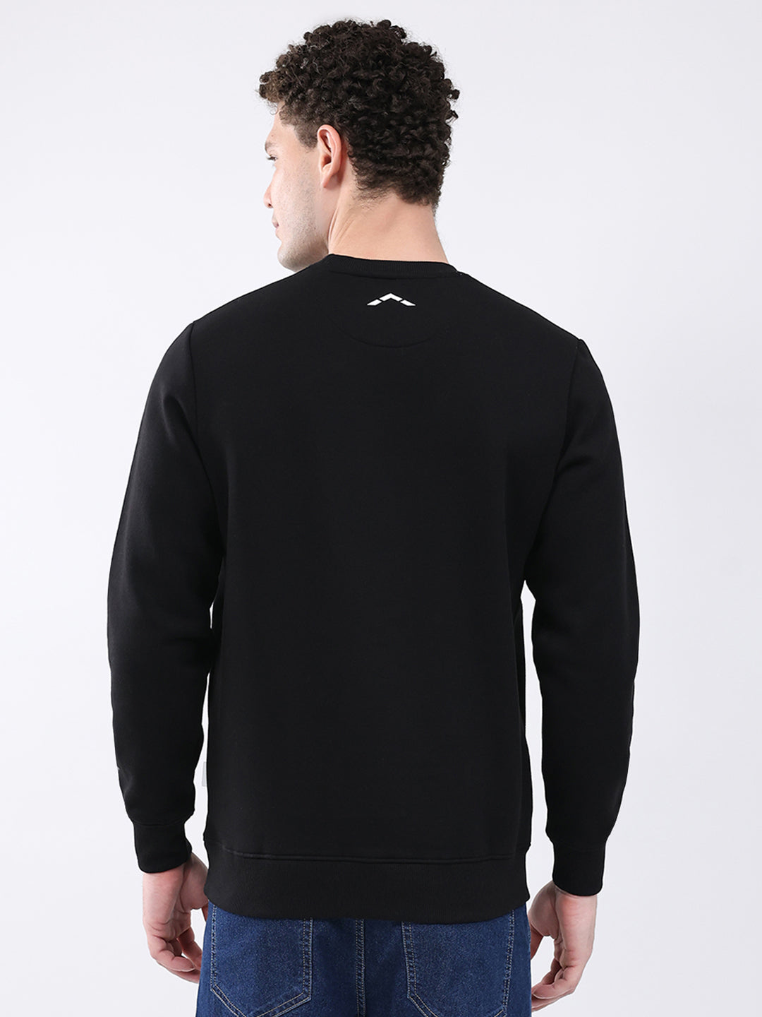 Rock.it Men Black Solid Round Neck Full Sleeve Sweatshirt