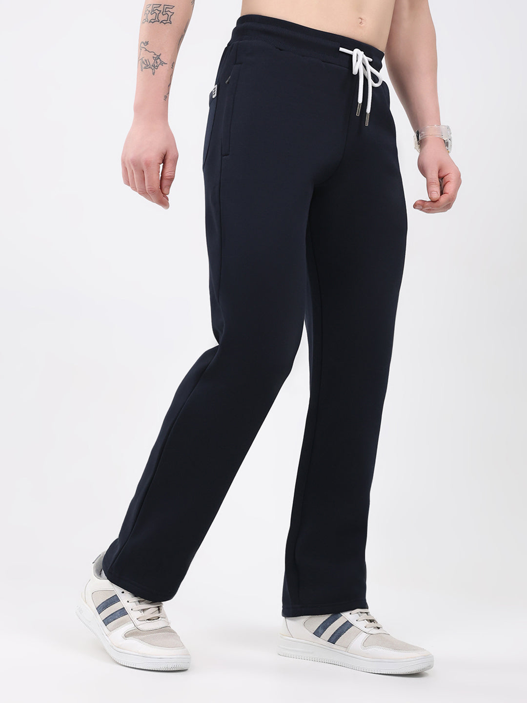 Rock.it Men Navy Blue Solid Regular Fit Winter Lower