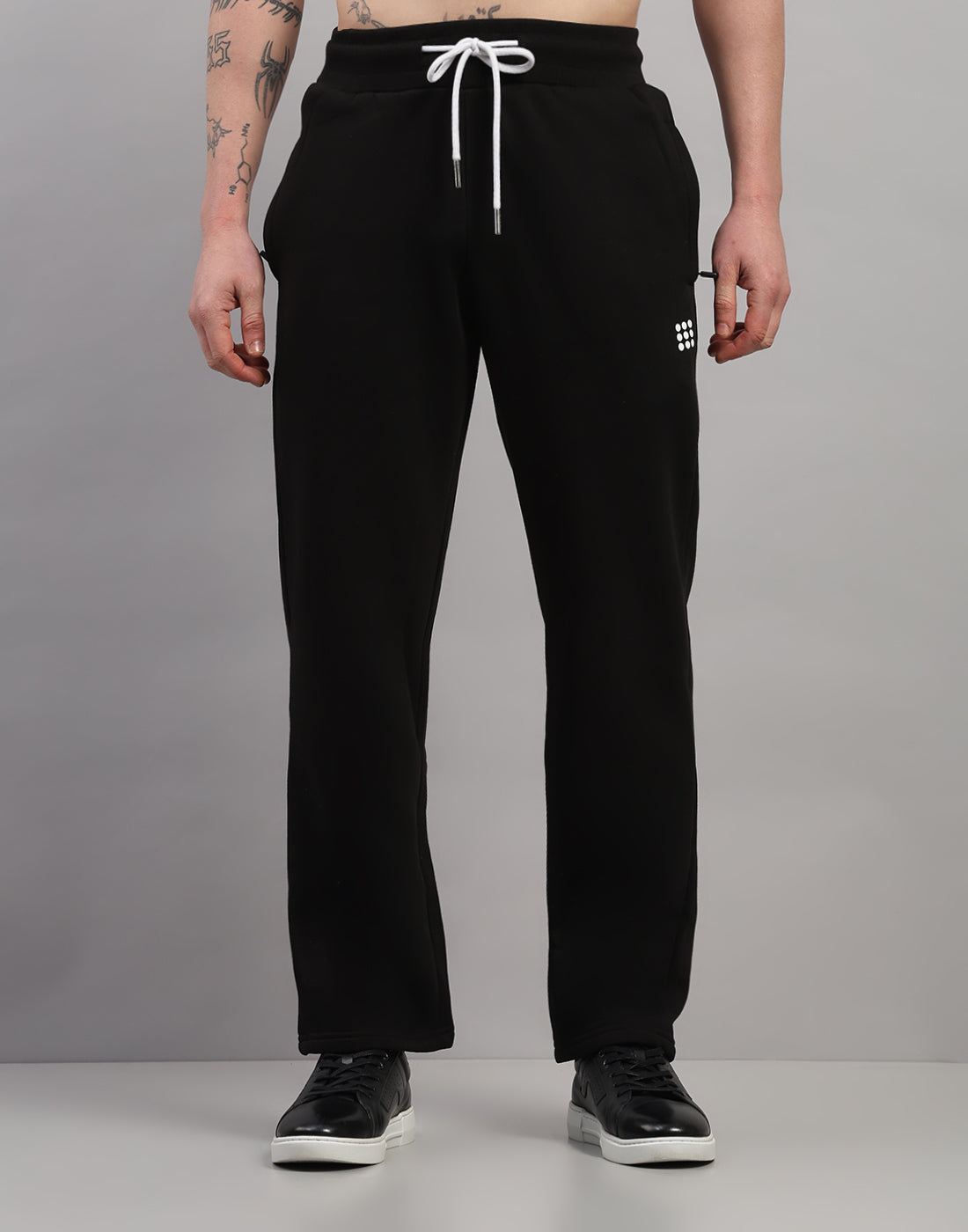 Rock.it Men Black Solid Regular Fit Winter Lower