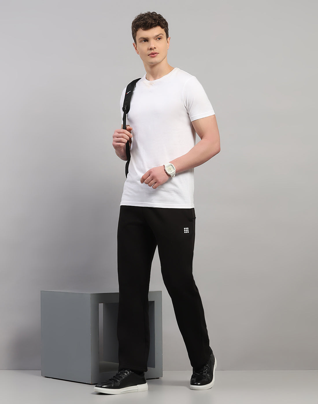 Rock.it Men Black Solid Regular Fit Winter Lower