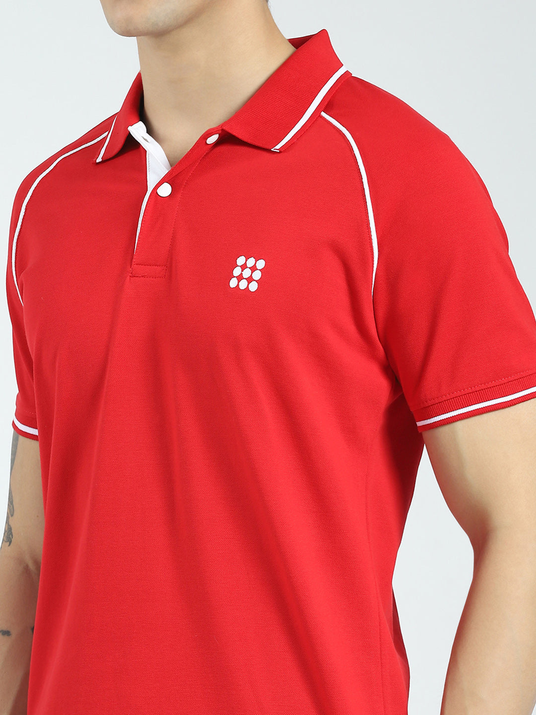 Rock.it Men Red Solid Collar Half Sleeve T-Shirt