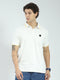 Rock.it Men Off White Solid Collar Half Sleeve T-Shirt