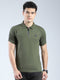 Rock.it Men Olive Solid Collar Half Sleeve T-Shirt