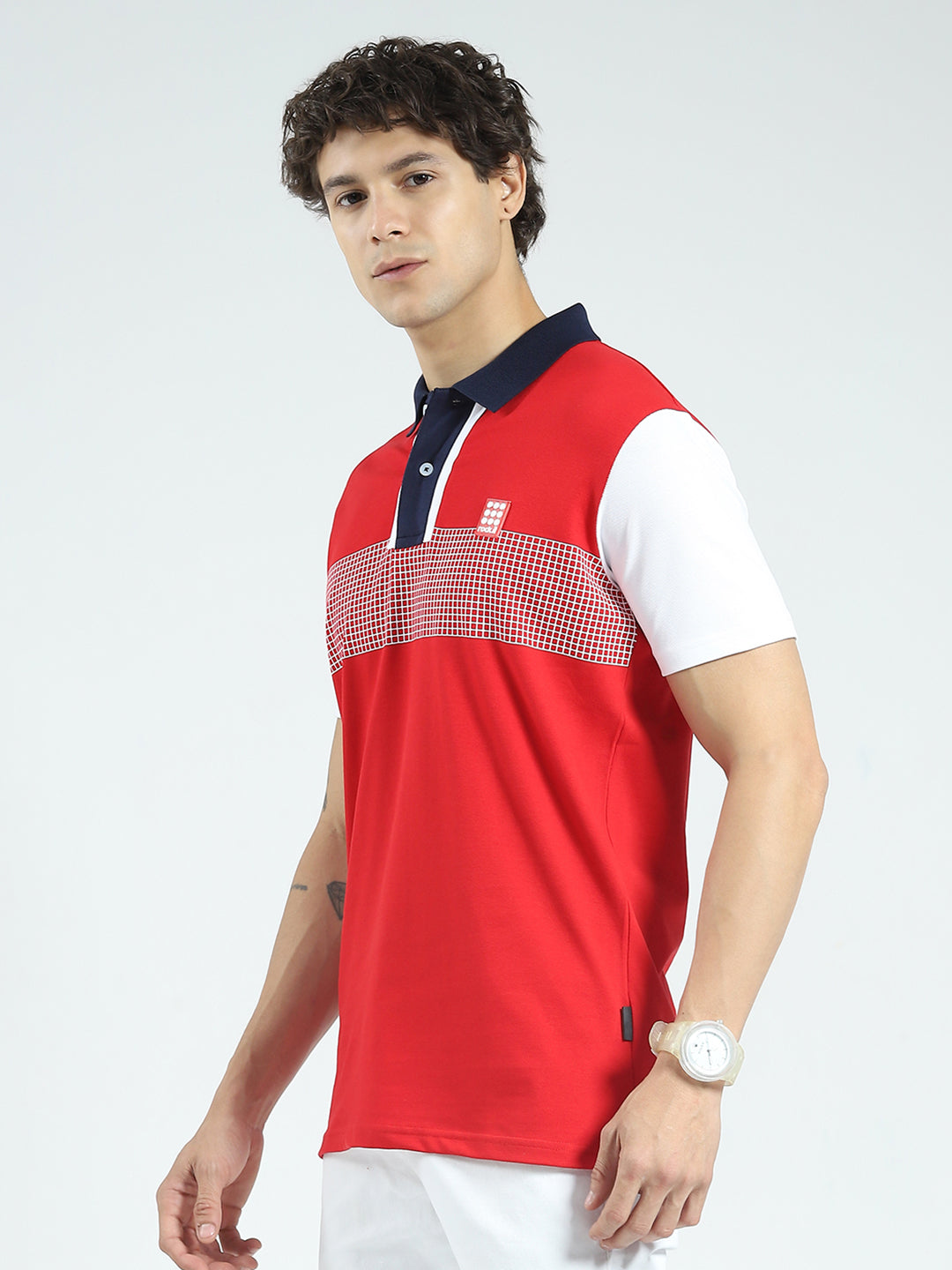 Rock.it Men Red Printed Collar Half Sleeve T-Shirt