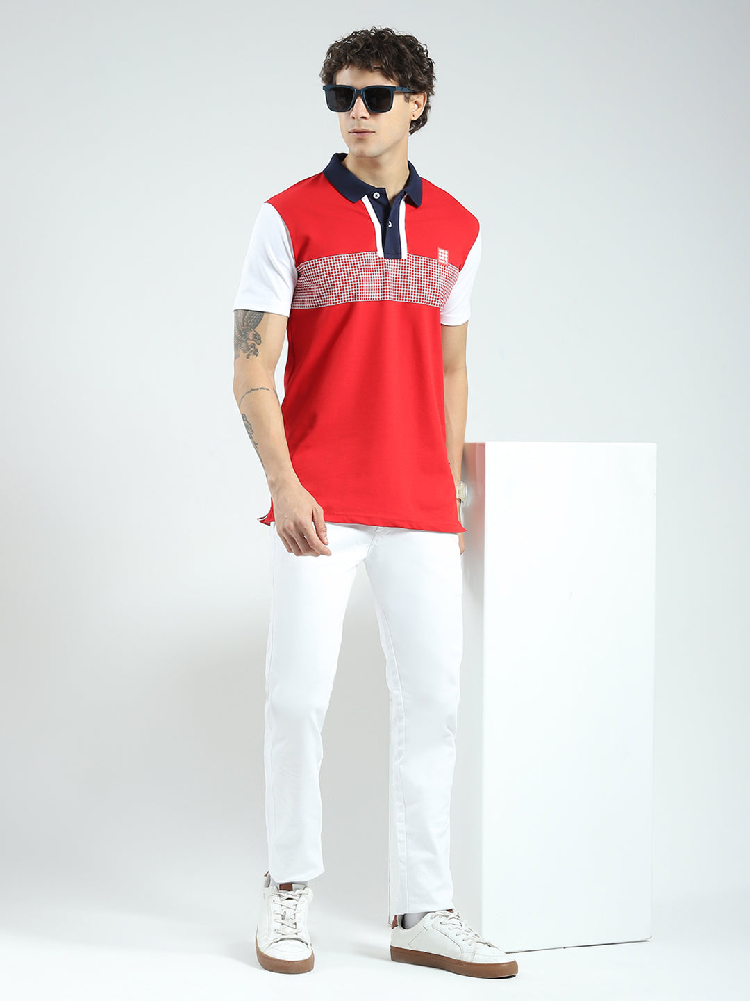 Rock.it Men Red Printed Collar Half Sleeve T-Shirt