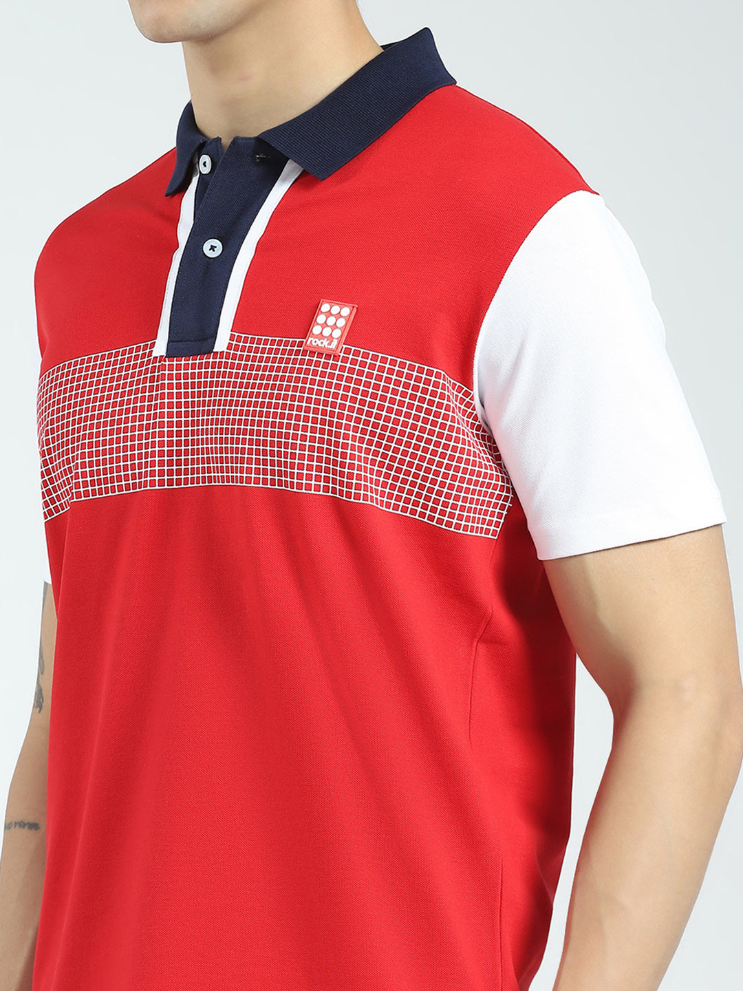 Rock.it Men Red Printed Collar Half Sleeve T-Shirt