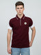 Rock.it Men Maroon Solid Polo Collar Half Sleeve T-Shirt