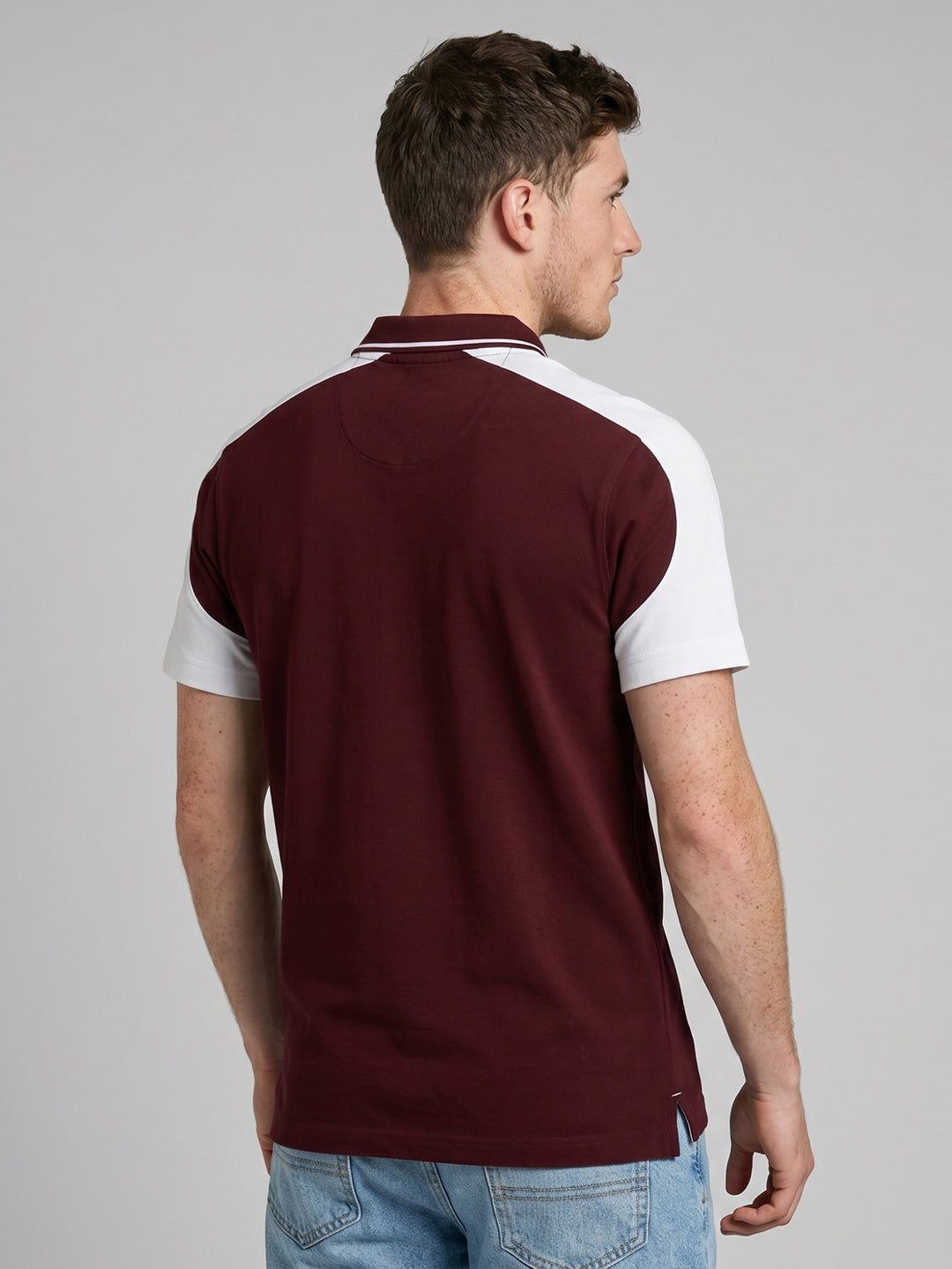 Rock.it Men Maroon Solid Polo Collar Half Sleeve T-Shirt