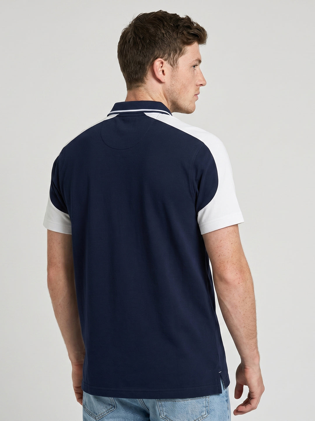 Rock.it Men Navy Blue Solid Polo Collar Half Sleeve T-Shirt
