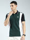 Rock.it Men Green Stripe Collar Half Sleeve T-Shirt
