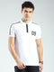 Rock.it Men White Solid Collar Half Sleeve T-Shirt