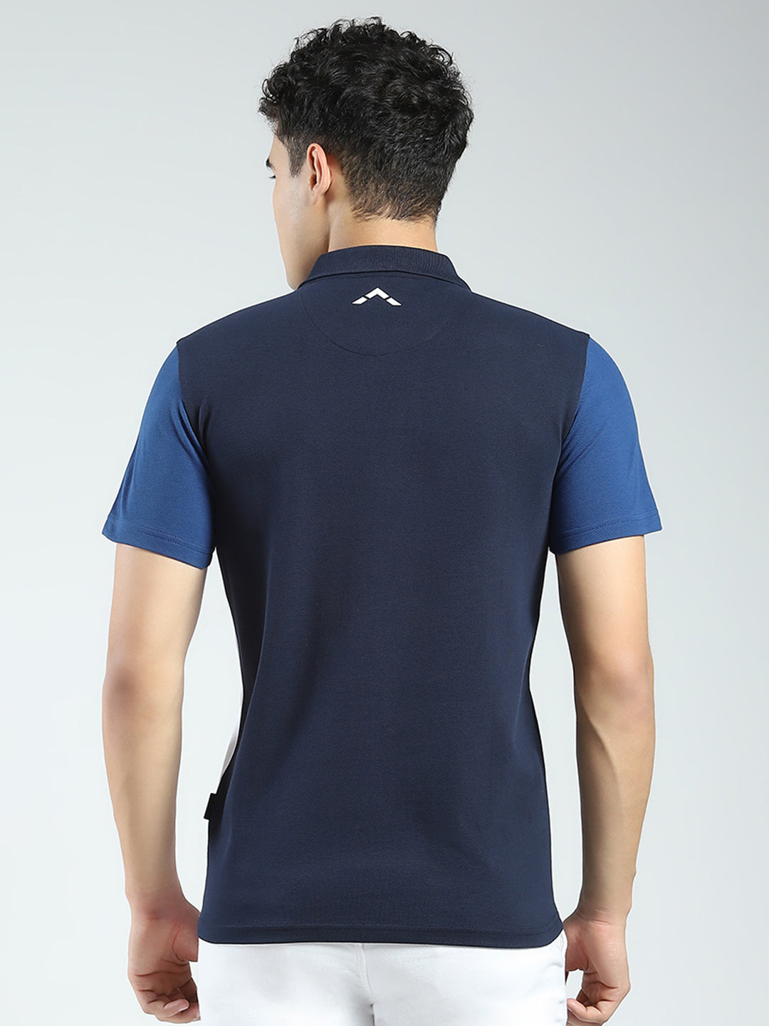 Rock.it Men Navy Blue Stripe Collar Half Sleeve T-Shirt