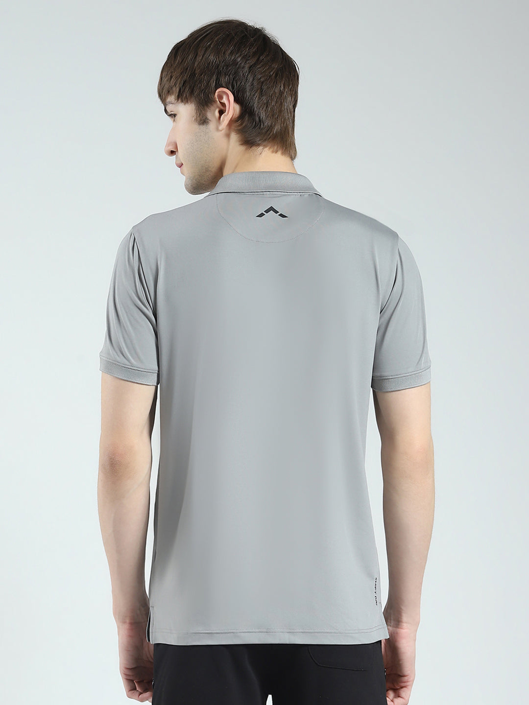 Rock.it Men Grey Solid Collar Half Sleeve T-Shirt