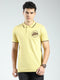 Rock.it Men Yellow Solid Collar Half Sleeve T-Shirt