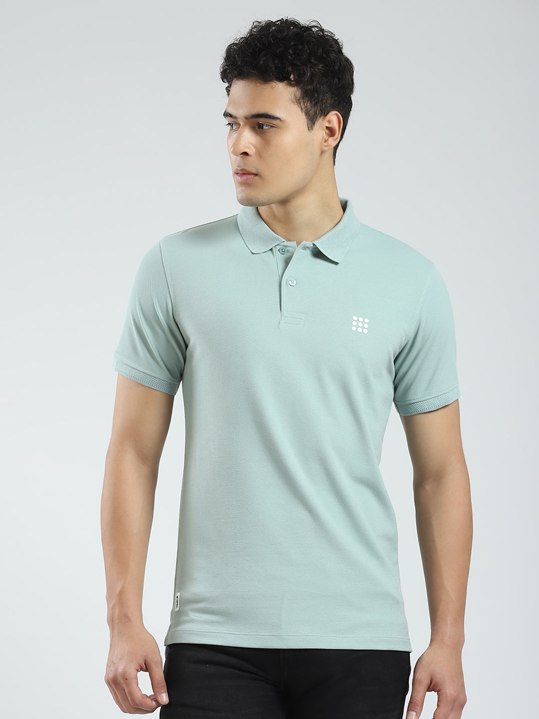 Rock.it Men Green Solid Collar Half Sleeve T-Shirt