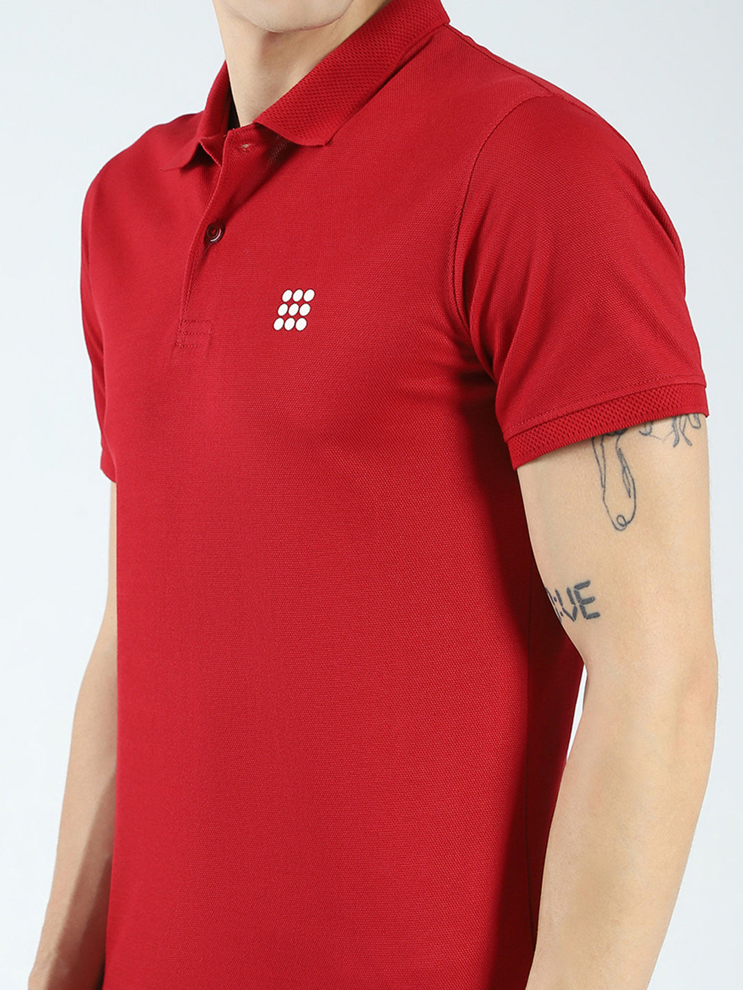 Rock.it Men Maroon Solid Collar Half Sleeve T-Shirt