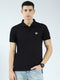 Rock.it Men Black Solid Collar Half Sleeve T-Shirt