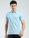 Rock.it Men Blue Solid Collar Half Sleeve T-Shirt