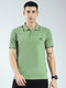 Rock.it Men Green Self Design Collar Half Sleeve T-Shirt
