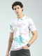 Rock.it Men White Printed Collar Half Sleeve T-Shirt