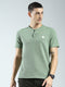 Rock.it Men Green Solid Round Neck Half Sleeve T-Shirt