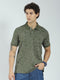 Rock.it Men Olive Printed Collar Half Sleeve T-Shirt