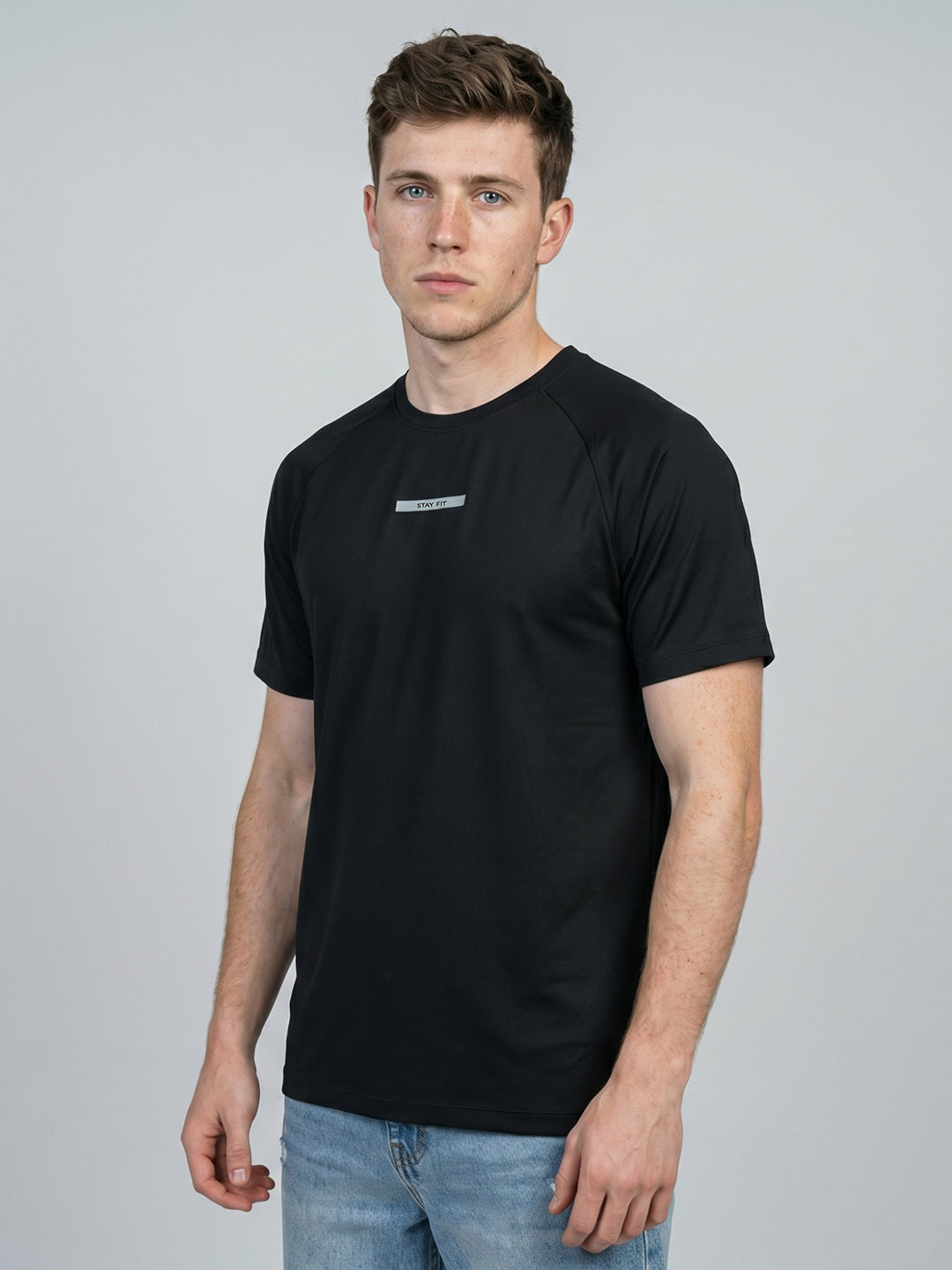 Rock.it Men Black Solid Round Neck Half Sleeve T-Shirt