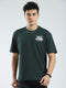 Rock.it Men Green Printed Round Neck Half Sleeve T-Shirt
