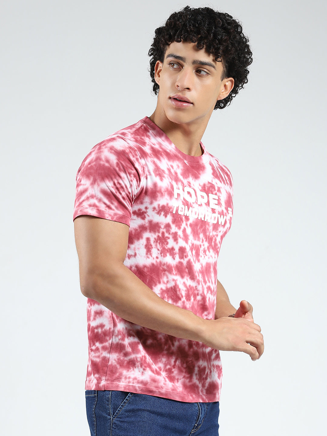 Rock.it Men Maroon Printed Round Neck Half Sleeve T-Shirt