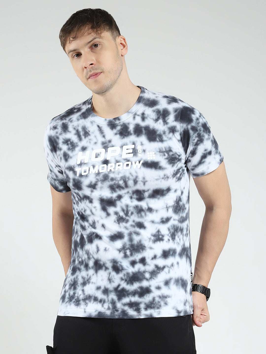 Rock.it Men Grey Printed Round Neck Half Sleeve T-Shirt