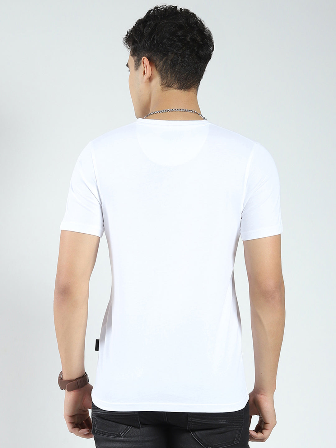 Rock.it Men White Printed Round Neck Half Sleeve T-Shirt