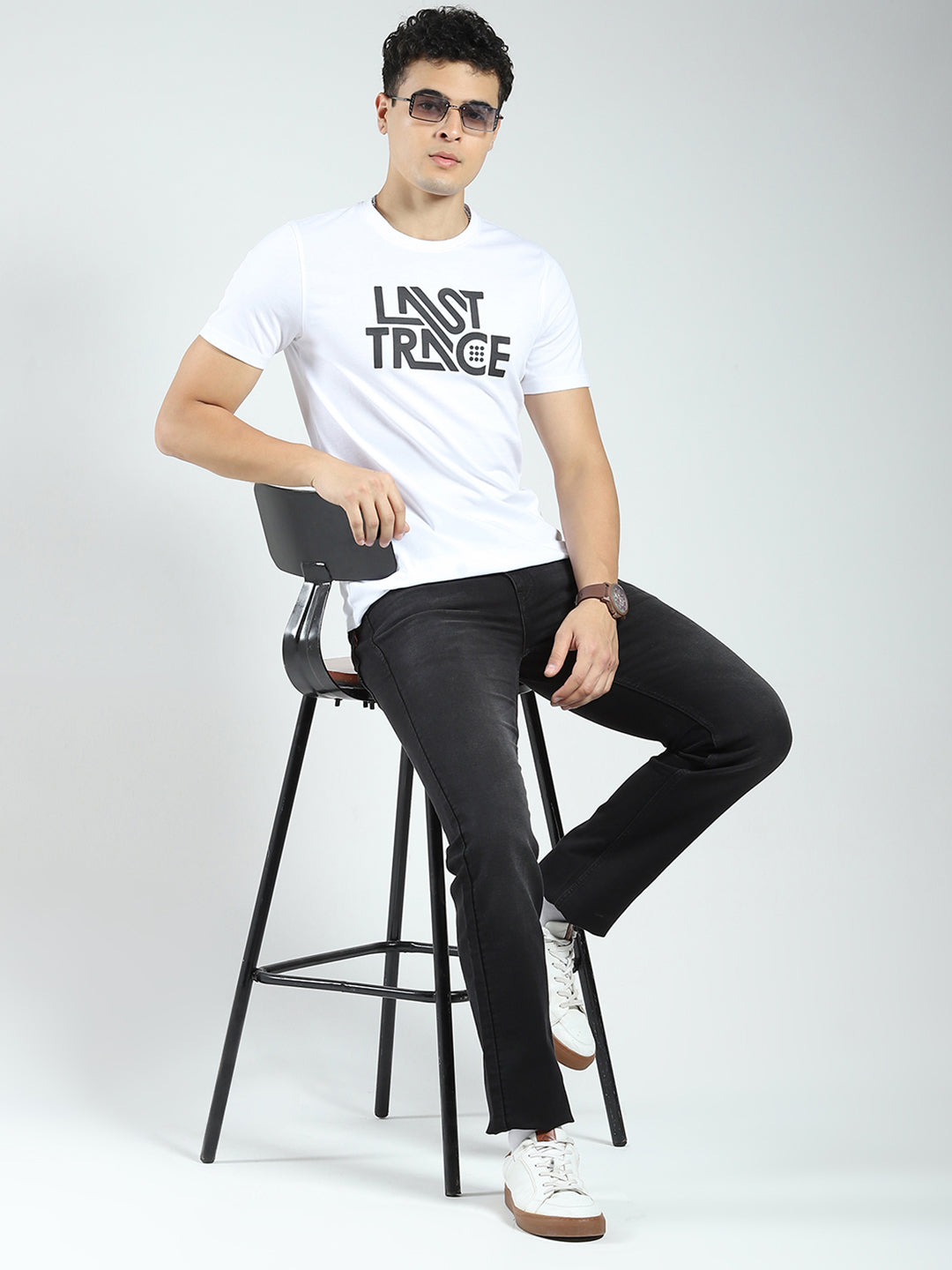 Rock.it Men White Printed Round Neck Half Sleeve T-Shirt