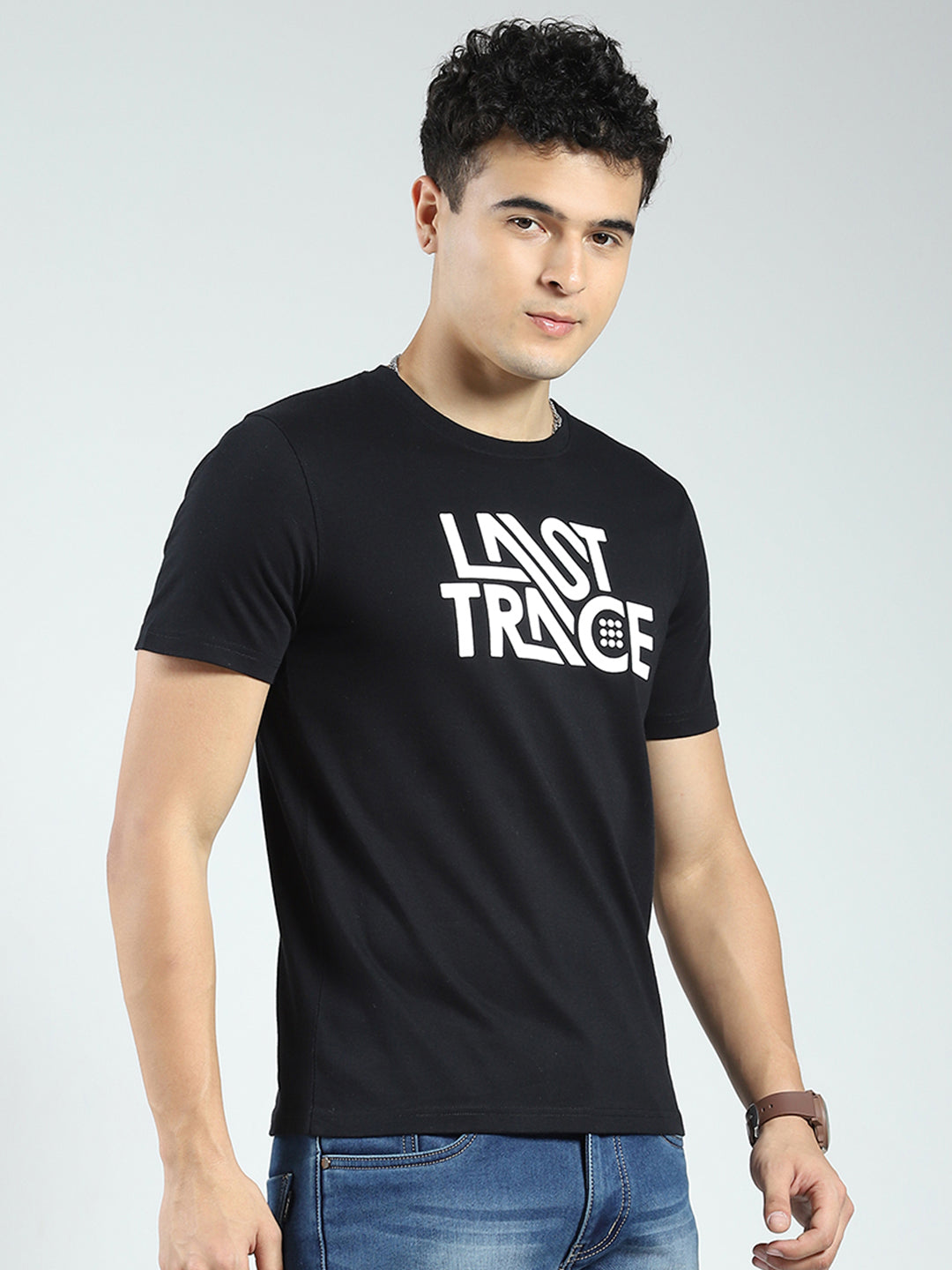 Rock.it Men Black Printed Round Neck Half Sleeve T-Shirt